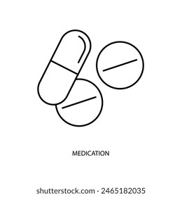 medication concept line icon. Simple element illustration. medication concept outline symbol design.