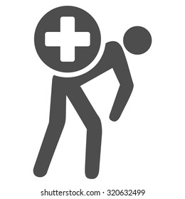 Medication Courier vector icon. Style is flat symbol, gray color, rounded angles, white background.