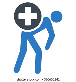Medication Courier vector icon. Style is bicolor flat symbol, smooth blue colors, rounded angles, white background.