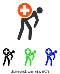 Medication Courier vector pictograph. Illustration style is a flat iconic colored symbol with different color versions.