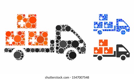 Medication Delivery Composition Of Circle Elements In Variable Sizes And Color Tones, Based On Medication Delivery Icon. Vector Circle Elements Are Grouped Into Blue Composition.