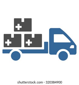 Medication Delivery vector icon. Style is bicolor flat symbol, cobalt and gray colors, rounded angles, white background.