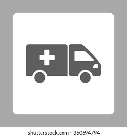 Medication Delivery vector icon. Style is flat rounded square button, dark gray and white colors, silver background.