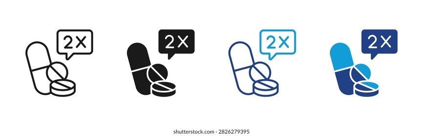 Medication Dosage Web icon with multiple style collection