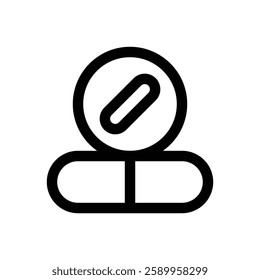 Medication. Editable stroke vector icon.