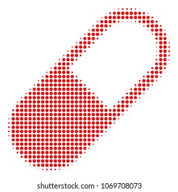 Medication Granule halftone vector pictogram. Illustration style is dotted iconic Medication Granule icon symbol on a white background. Halftone matrix is circle points.