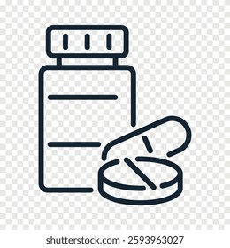 Medication and health concept outline icon