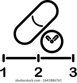 Medication history tracking timeline icon