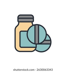 medication icon collection .design style with background