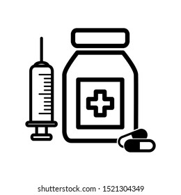 Medication icon design. Medication icon in modern flat style design. Vector illustration.