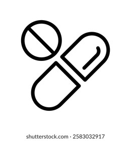 Medication Icon, Line Vector graphics