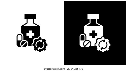 Medizinisches Symbol auf weißem und schwarzem Hintergrund