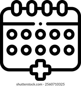 medication icon. Thin Linear Style Design Isolated On White Background