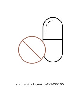 plantilla de diseño de vectores de iconos de medicación. Stroke editable.