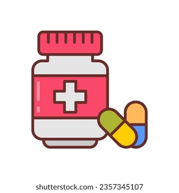 Icono de medicina en vector. Ilustración