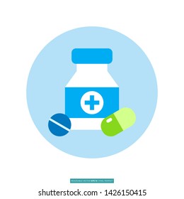 Medication Icon Vector Illustration Logo Template