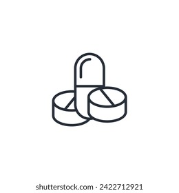 medication icon. vector.Editable stroke.linear style sign for use web design,logo.Symbol illustration.