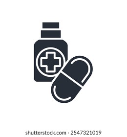 medication icon. vector.Editable stroke.linear style sign for use web design,logo.Symbol illustration.