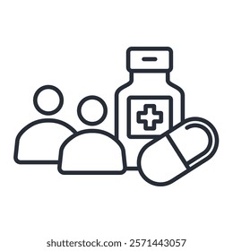 medication icon. vector.Editable stroke.linear style sign for use web design,logo.Symbol illustration.