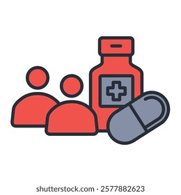 medication icon. vector.Editable stroke.linear style sign for use web design,logo.Symbol illustration.