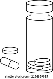 Medication linear vector illustration for icon
