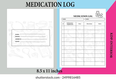 Medication Log Book Interior for KDP 
