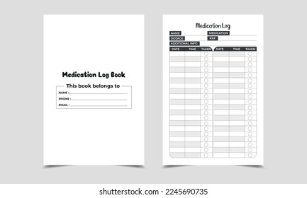 Medication Log Book KDP interior journal