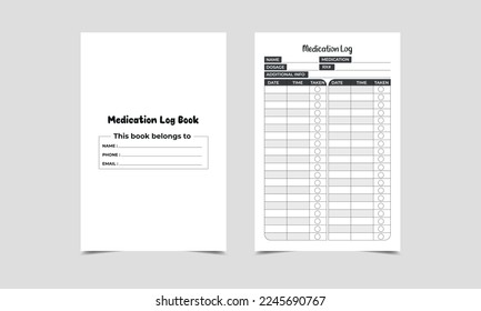 Medication Log Book KDP interior journal