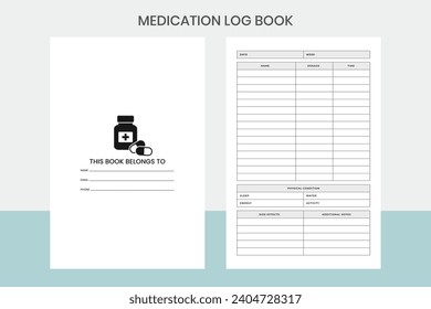 Medication Log Book Kdp Interior