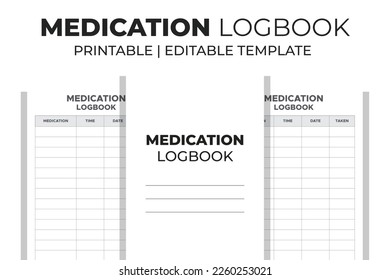 Medication Logbook Editable KDP Interior