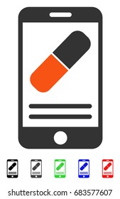 Medication Online Information flat vector pictograph with colored versions. Color medication online information icon variants with black, gray, green, blue, red.