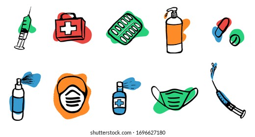 Medicación, concepto farmacéutico. Ilustración del vector
Medicina, farmacia. Diversos medicamentos están protegidos contra enfermedades y la prevención de las drogas.Antecedentes. Papel tapiz.