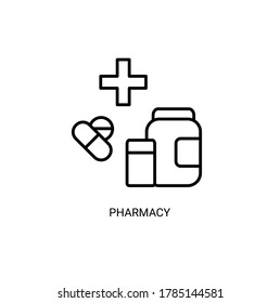 Medication, pharmacy, pill simple thin line icon vector illustration