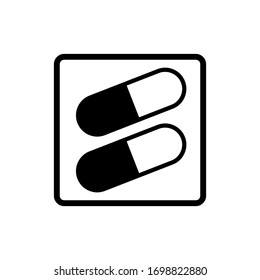 Medication pill medicine icon thin line vector