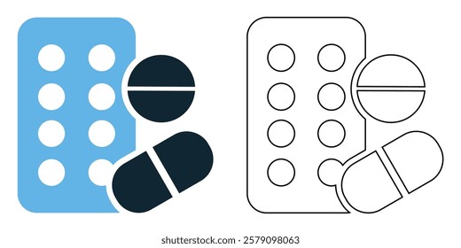 medication pills icon vector, pharmacy, healthcare, medical treatment, prescriptions, vitamins, and drugstore pictogram symbol ui and ux design, glyphs and stroke line