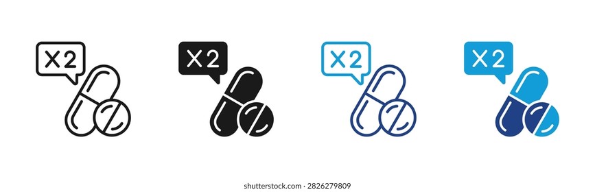 Medication Refill Web icon with multiple style collection