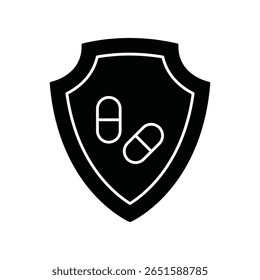 Segurança contra medicamentos:Ícone de vetor que pode facilmente modificar ou editar