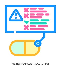 calendário de medicação câncer tratamento cor ícone vetor. calendário de medicação câncer tratamento sinal.