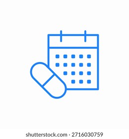 Vector de signo de icono de horario de medicación