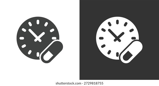Icono de Programa de medicación. Icono de la serie de glifos sólidos
