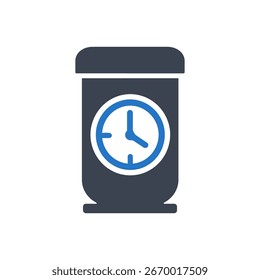 Icono Del Recordatorio Del Tiempo Del Programa De La Medicación Aislado En El Fondo Blanco 
