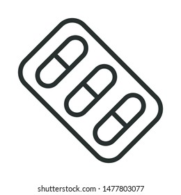 medication sheet- minimal line web icon. simple vector illustration. concept for infographic, website or app.