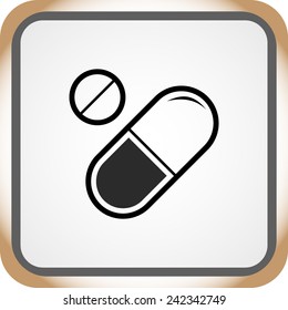 Medication sign icon, vector illustration. Flat design style 