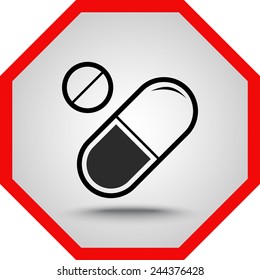Medication sign icon, vector illustration. Flat design style 