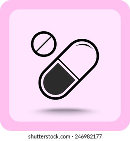 Medication sign icon, vector illustration. Flat design style 