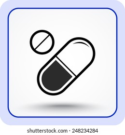 Medication sign icon, vector illustration. Flat design style 