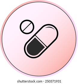 Medication sign icon, vector illustration. Flat design style 