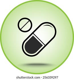 Medication sign icon, vector illustration. Flat design style 