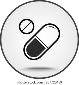 Medication sign icon, vector illustration. Flat design style 