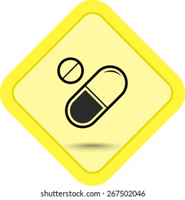 Medication sign icon, vector illustration. Flat design style 